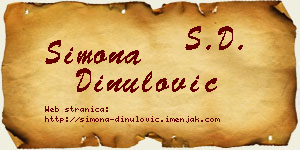 Simona Dinulović vizit kartica